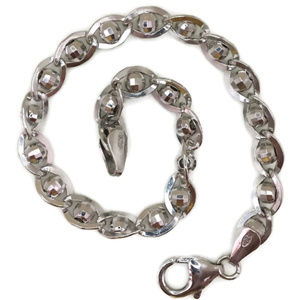 white gold on silver bracelet disco beads